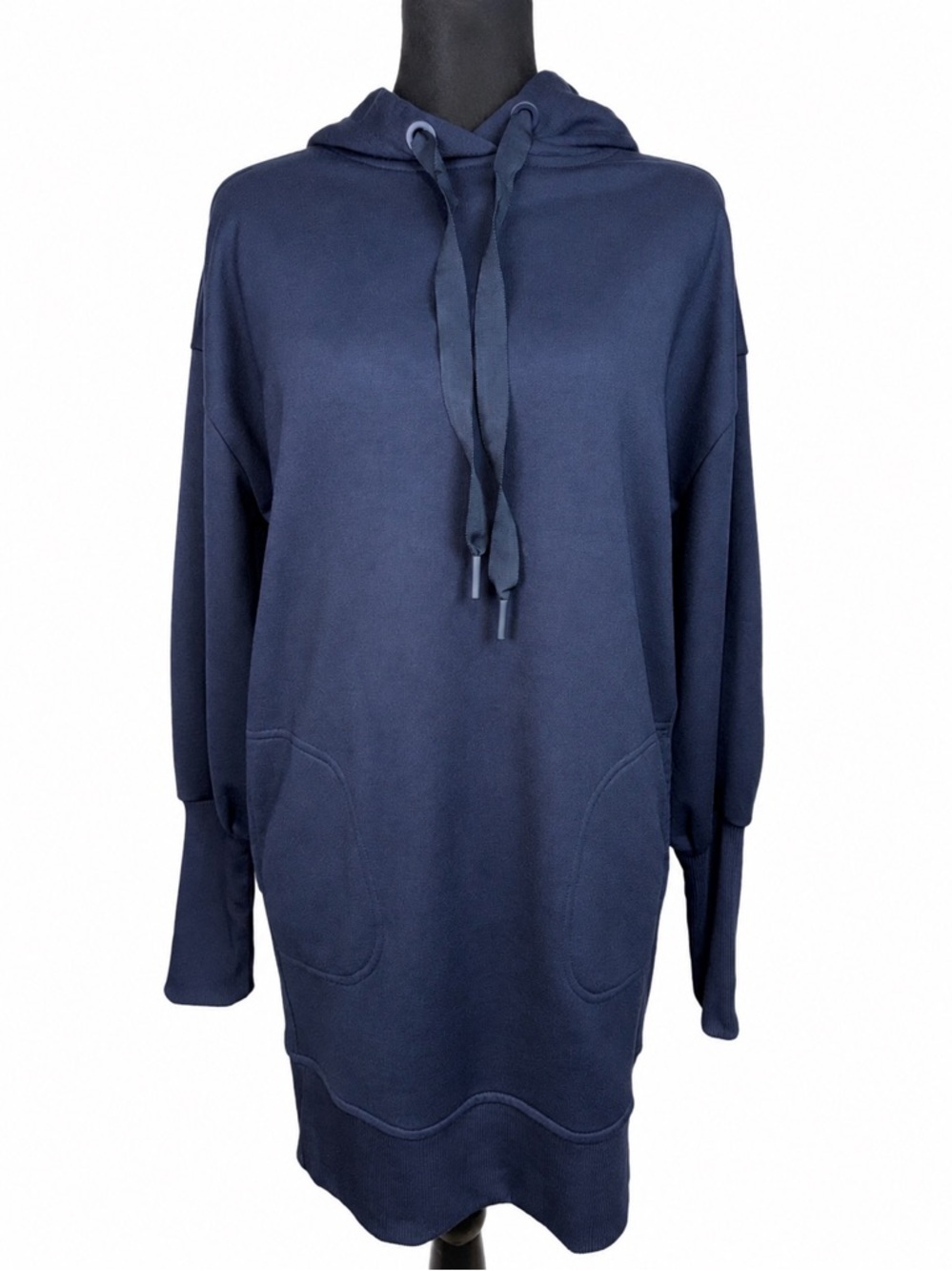 Athleta Mala Hoodie Dress Sz XS Navy Blue